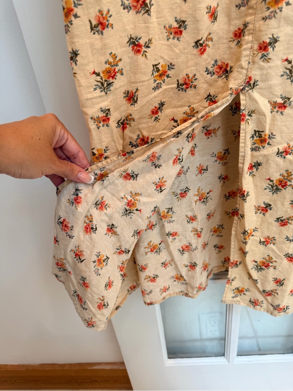 Vintage Liz Claiborne Y2K 90’s Feminine Linen Country Floral Maxi Dress Size 12 - Picture 8 of 13
